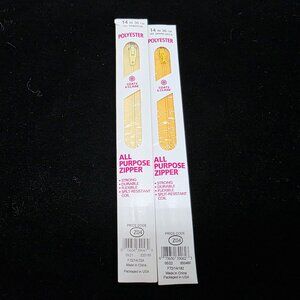 Coats & Clark 14" Polyester All-Purpose Zippers 72A Primrose & 182 Spark Gold